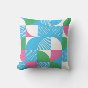 Graphic circles seamless pattern. Vintage illustra Cushion
