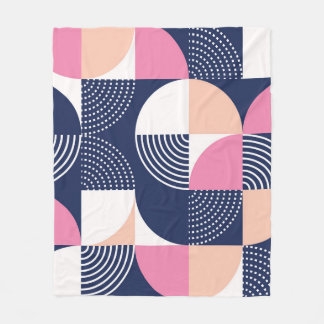 Graphic Circles Vintage Seamless Pattern Fleece Blanket