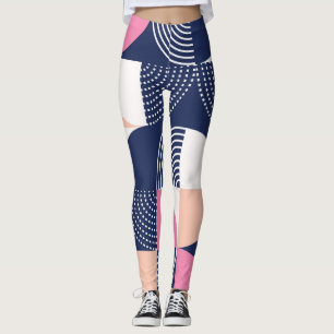 Graphic Circles Vintage Seamless Pattern Leggings