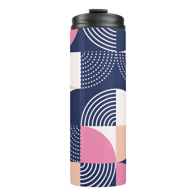 Graphic Circles Vintage Seamless Pattern Thermal Tumbler (Front)