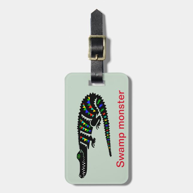 Graphic CROCODILE -Green  Luggage Tag (Front Vertical)