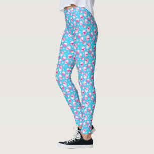 Graphic cute pink easter egg leggings
