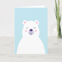 Graphic cute white polar bear christmas