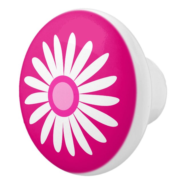 Graphic daisy pink knob (Right)