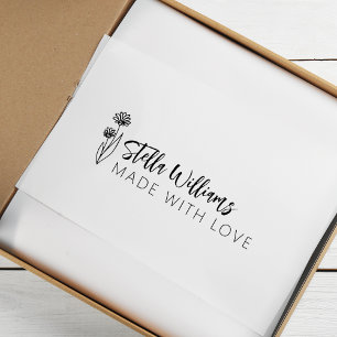 Graphic Daisy Script Made With Love Self-inking Stamp