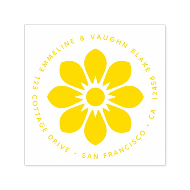 Graphic Daisy Sunflower Flower Spring Summer Self-inking Stamp (Design)