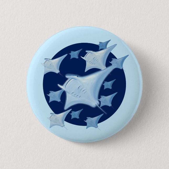 Graphic Design Manta Ray Lover 6 Cm Round Badge (Front)