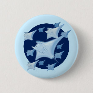 Graphic Design Manta Ray Lover 6 Cm Round Badge