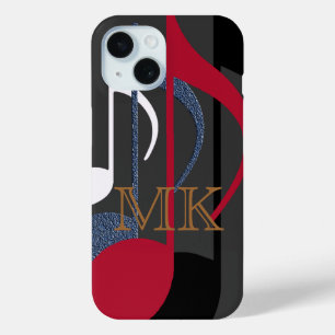 graphic-design of music-notes personalised iPhone 15 case