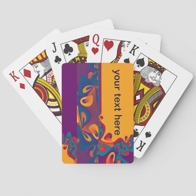 Graphic Design Pattern - violet orange + your text Playing Cards (Back)