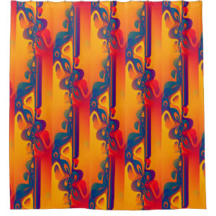 Graphic Design - red yellow blue seamless 01 Shower Curtain