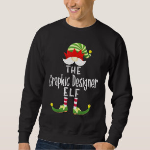 Graphic Designer Elf Group Christmas Pajama Party Sweatshirt