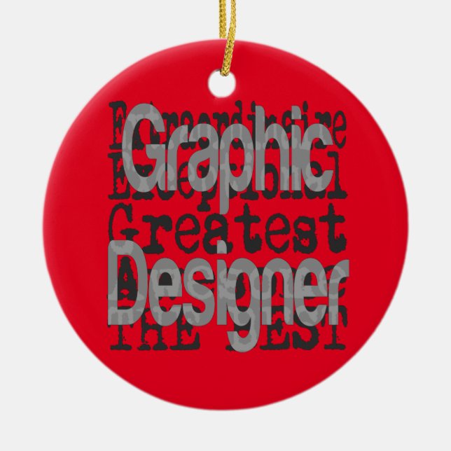 Graphic Designer Extraordinaire Ceramic Tree Decoration (Front)