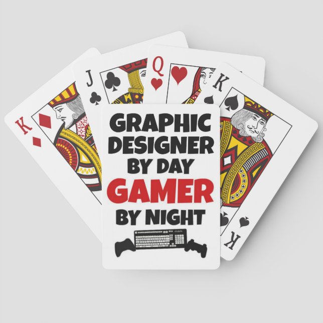 Graphic Designer Gamer Playing Cards (Back)