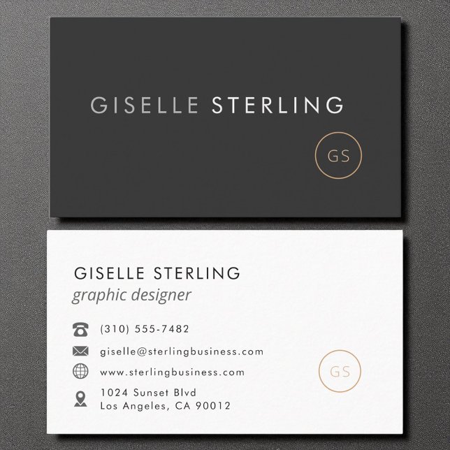 Graphic Designer Minimalist Luxury Black Business Card (Creator Uploaded)