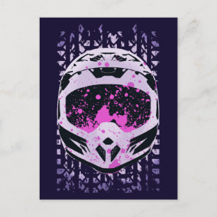 Graphic Dirt Bike Helmet Postcard