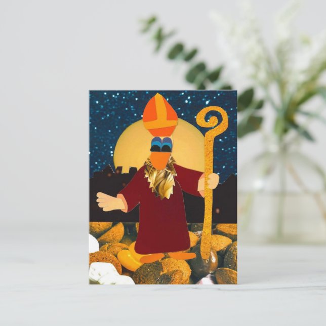 Graphic duck as Saint wishes you fine parcel eveni Postcard (Standing Front)