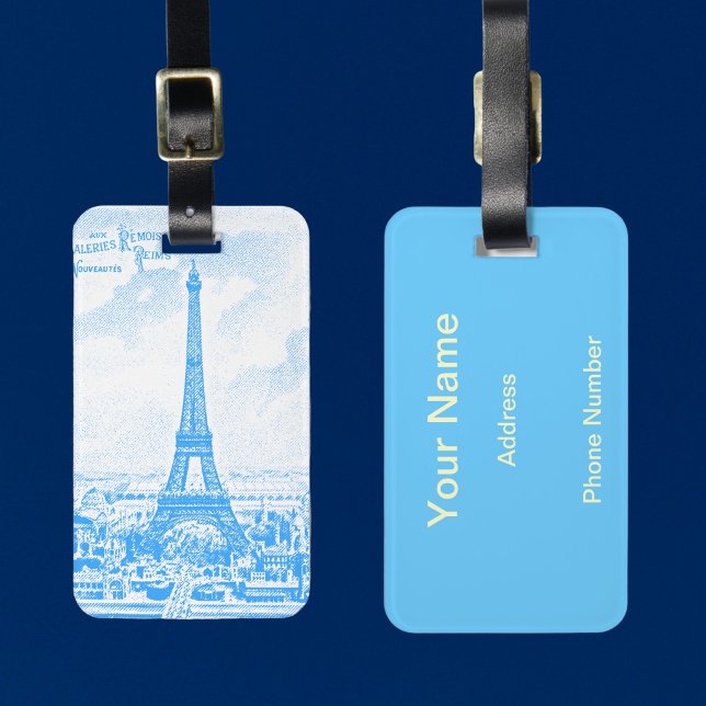 Graphic Eiffel Tower Luggage Tag (Creator Uploaded)