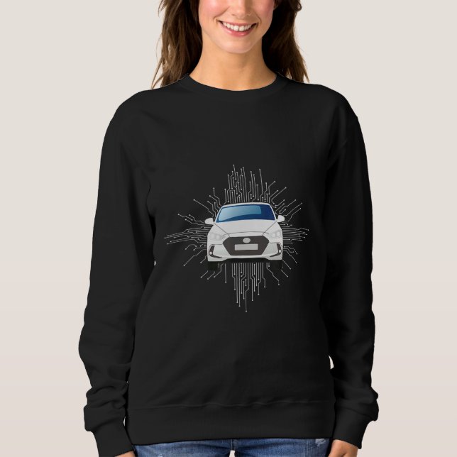 Graphic Electric Car Vintage Energy Saving Vehicle Sweatshirt (Front)