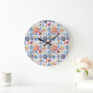 Graphic Ethnic Motive Large Clock