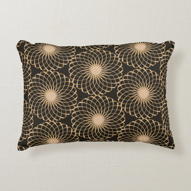 graphic floral tracery grid seamless pattern in iv decorative cushion (Front)