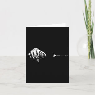 Graphic Fly Fishing Hook Line - Fish Sheepshead  Card