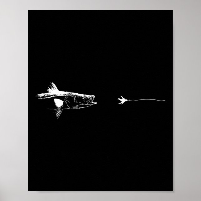 Graphic Fly Fishing Hook Line - Fish Snook  Poster (Front)