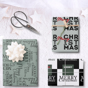 Graphic fonts typography design christmas wrapping paper sheet