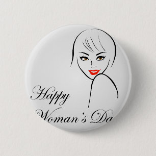 Graphic for womens day 6 cm round badge