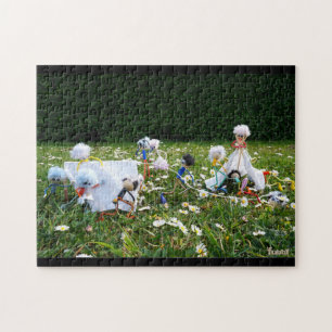 Graphic Fubby puppetets camping. Jigsaw Puzzle