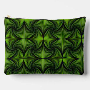 Graphic Geometric 3D Scallop Fan Green Accessory Pouch