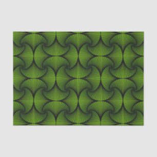 Graphic Geometric 3D Scallop Fan Green Tissue Paper