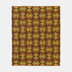Graphic Geometric 3D Scallop Fan Orange Yellow Fleece Blanket