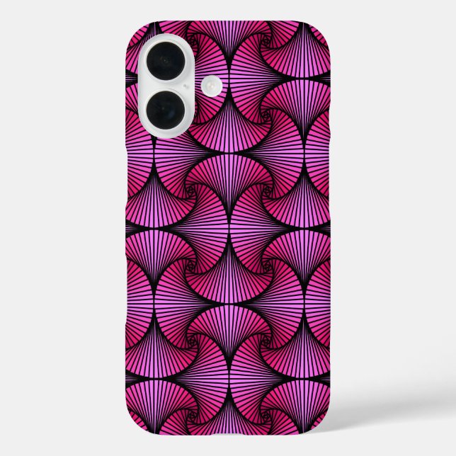 Graphic Geometric 3D Scallop Fan Pink Case-Mate iPhone Case (Back)