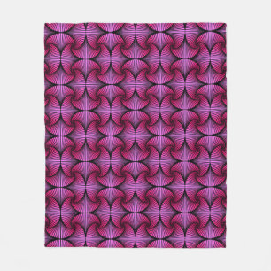 Graphic Geometric 3D Scallop Fan Pink Fleece Blanket