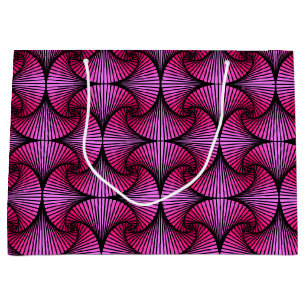 Graphic Geometric 3D Scallop Fan Pink Large Gift Bag