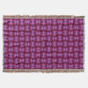 Graphic Geometric 3D Scallop Fan Pink Throw Blanket