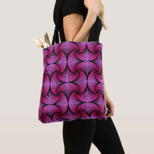 Graphic Geometric 3D Scallop Fan Pink Tote Bag