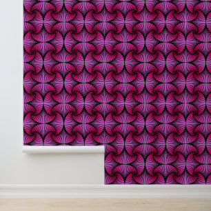 Graphic Geometric 3D Scallop Fan Pink Wallpaper