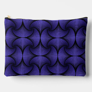 Graphic Geometric 3D Scallop Fan Purple Accessory Pouch