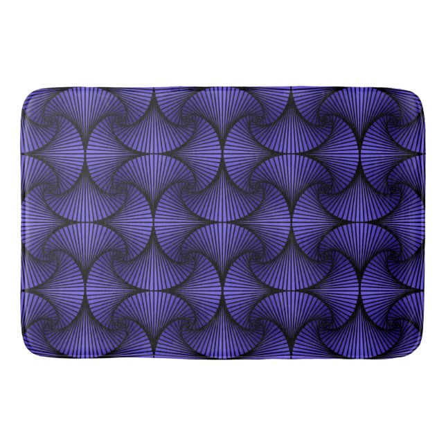 Graphic Geometric 3D Scallop Fan Purple Bath Mat (Front)