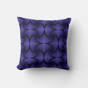 Graphic Geometric 3D Scallop Fan Purple Cushion