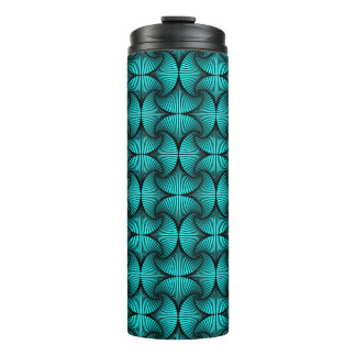 Graphic Geometric 3D Scallop Fan Turquoise Thermal Tumbler
