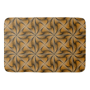 Graphic Geometric 3D Spiral Twist Orange Bath Mat
