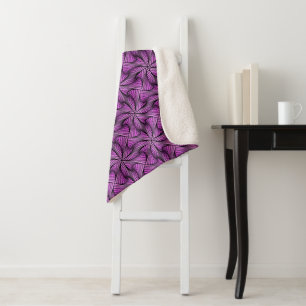 Graphic Geometric 3D Spiral Twist Pink Sherpa Blanket
