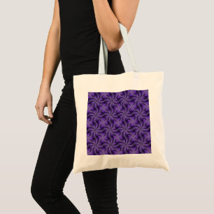Graphic Geometric 3D Spiral Twist Purple Tote Bag