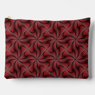Graphic Geometric 3D Spiral Twist Red Accessory Pouch