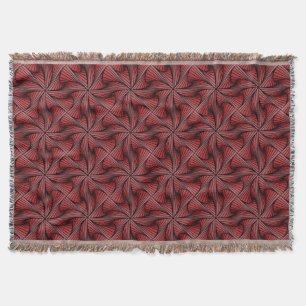 Graphic Geometric 3D Spiral Twist Red Throw Blanket