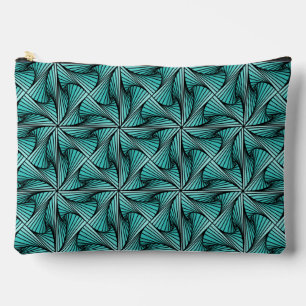 Graphic Geometric 3D Spiral Twist Turquoise Green Accessory Pouch