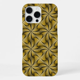 Graphic Geometric 3D Spiral Twist Yellow iPhone 16 Pro Max Case